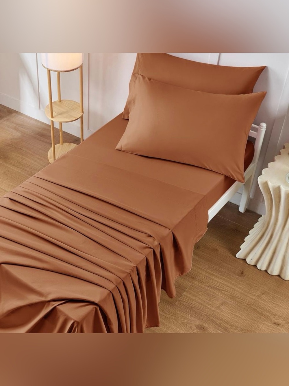 VACVELT 4PCS Cot Sheets 31 x 75 Inch Caramel Pumpkin Cot